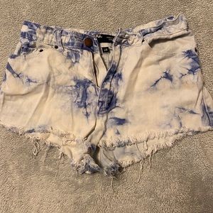 BDG Tie Dye Jean Shorts High Rise Cheeky